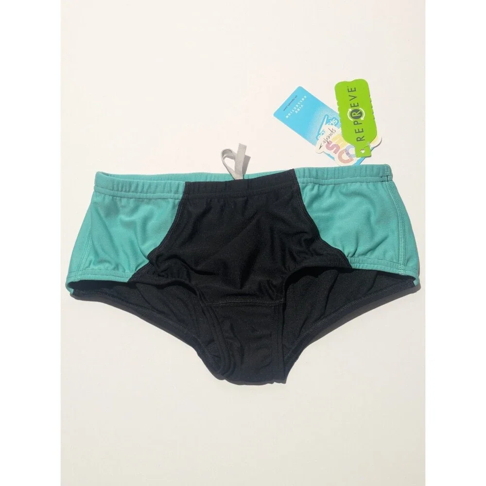 Speedo Eco Endurance Repreve Turquoise Solid Swim Brief Men's Size 28